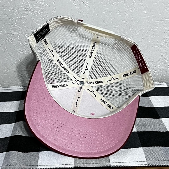 Kimes Ranch El Paso Women’s Trucker Hat Blush Pink Leather Suede Cowgirl - Picture 2 of 10